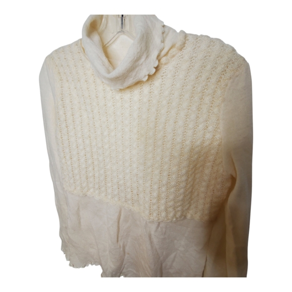 Moth anthropologie wool cashmere mohair cream medium sweater - Picture 4 of 9